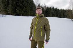 Husky Gambola M dk. khaki pánská lyžařská bunda + šátek Kilpi