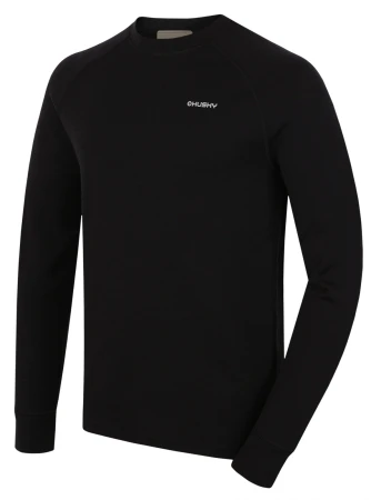 Husky Aron M black pánská merino mikina