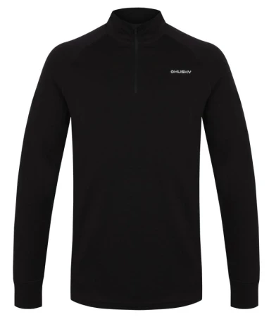 Husky Aron Zip M black pánska merino mikina