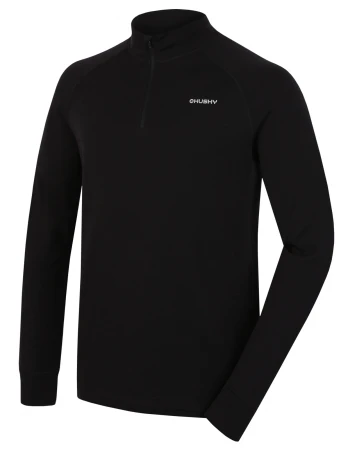 Husky Aron Zip M black pánská merino mikina