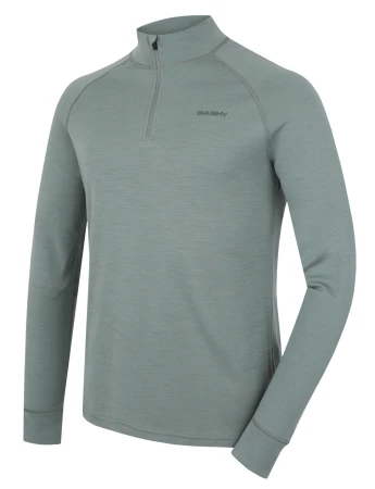 Husky Aron Zip M faded green pánská merino mikina
