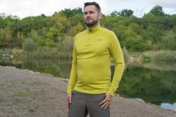 Husky Aron Zip M mustard pánská merino mikina