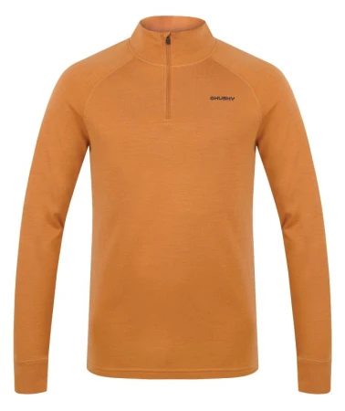 Husky Aron Zip M mustard pánská merino mikina