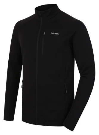 Husky Alou M black pánská mikina z merino vlny