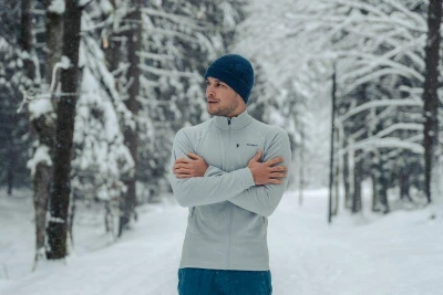 Husky Alou M light grey pánská mikina z merino vlny