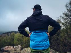 Husky Nabbi M black/neon blue pánská outdoor bunda + šátek Kilpi