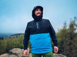 Husky Nabbi M black/neon blue pánská outdoor bunda + šátek Kilpi