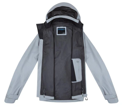 Husky Nakron M lt. grey pánská outdoor bunda + šátek Kilpi