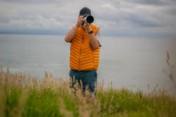 Husky Dresles M blue pánská péřová vesta