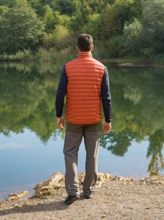 Husky Dresles M brick orange pánská péřová vesta