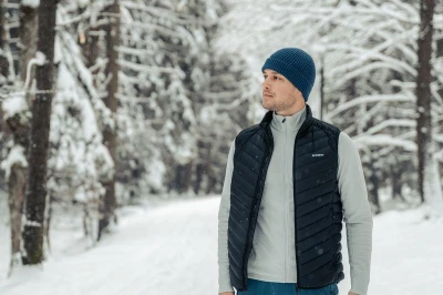 Husky Dresles M orange pánská péřová vesta