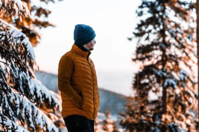 Husky Dresles M orange pánská péřová vesta