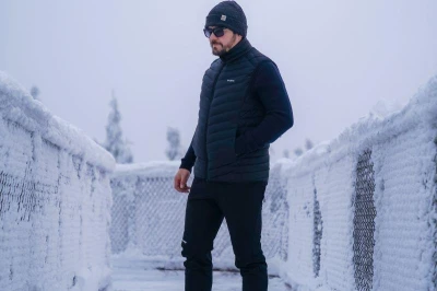 Husky Dresles M orange pánská péřová vesta