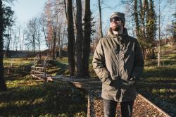 Husky Nebet M dark khaki pánská plněná zimní bunda