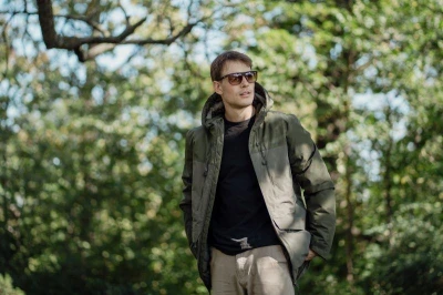 Husky Nebet M dark khaki pánská plněná zimní bunda