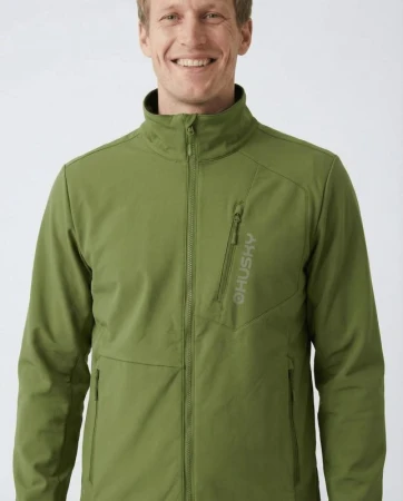 Husky Salfa M green Pánská softshell bunda + sleva 400,- na příslušenství