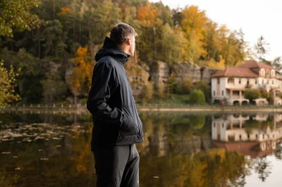 Husky Samai M faded blue pánská softshell bunda