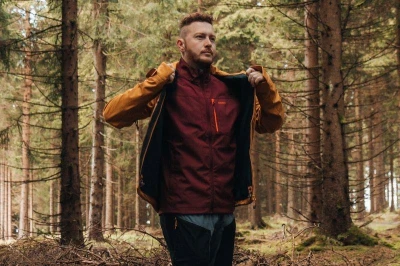 Husky Sauri M red pánská softshell bunda