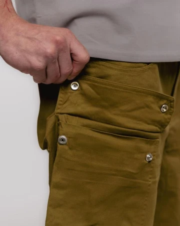 Husky Kobus M khaki pánské bavlněné kraťasy