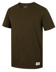 Husky Tee Base M dark khaki pánské bavlněné triko