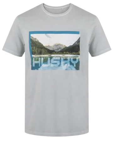 Husky Tee Lake M light grey pánské bavlněné triko