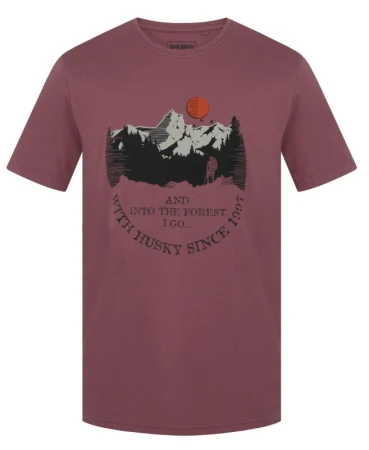 Husky Tee Moon M dark bordo pánské bavlněné triko