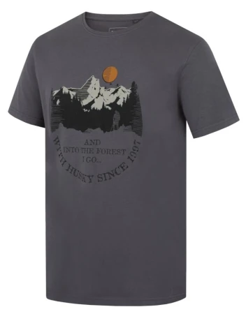 Husky Tee Moon M dark grey pánské bavlněné triko