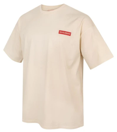 Husky Tee Panorama M beige pánské bavlněné triko