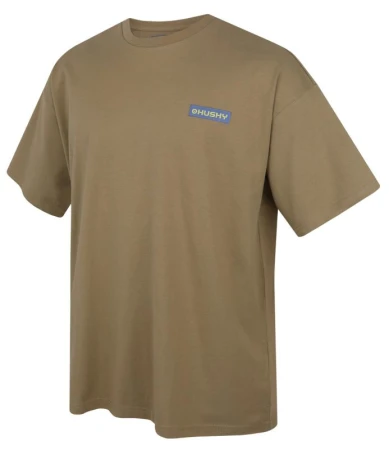Husky Tee Panorama M light khaki pánské bavlněné triko