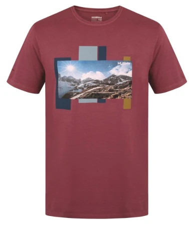 Husky Tee Skyline M bordo pánské bavlněné triko