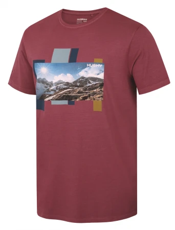 Husky Tee Skyline M bordo pánské bavlněné triko