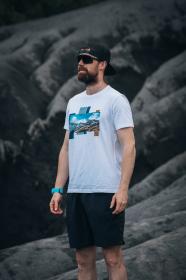 Husky Tee Skyline M white pánské bavlněné triko