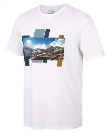 Husky Tee Skyline M white pánské bavlněné triko
