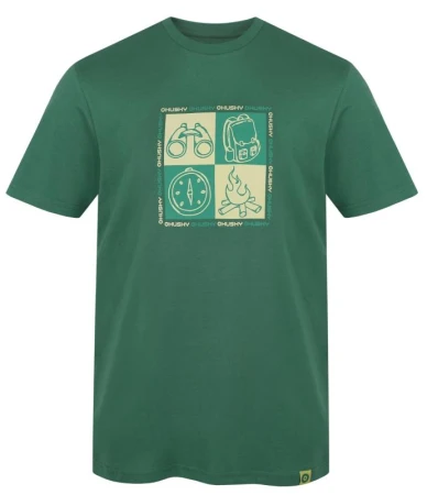 Husky Tee Square M green pánské bavlněné triko