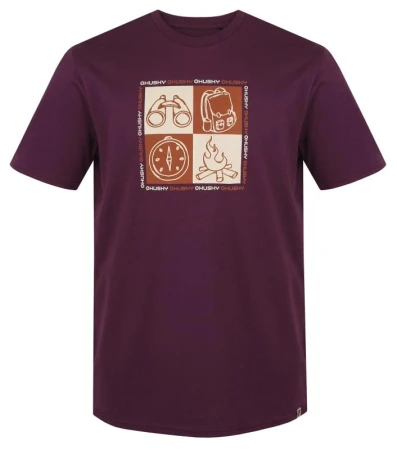 Husky Tee Square M purple pánské bavlněné triko