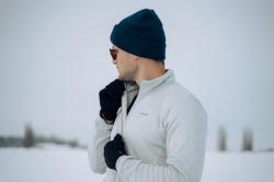 Husky Alan M light grey pánský fleecový svetr na zip
