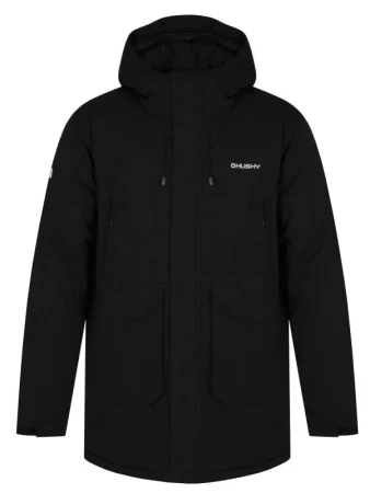 Husky Narvik M black pánský hardshellový plněný kabát