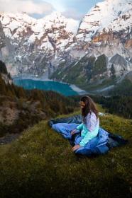 Husky Dinis Ladies -10°C blue/pink péřový třísezónní dámský spacák