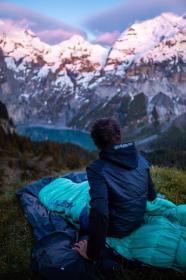 Husky Dinis -10°C blue/mint péřový třísezónní spacák