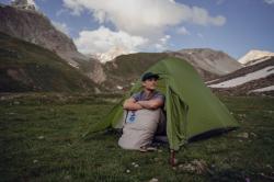 Husky Dopy blue/grey Péřový zimní spacák