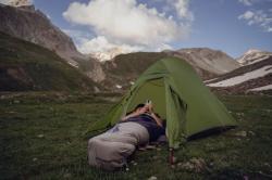 Husky Dopy blue/grey Péřový zimní spacák