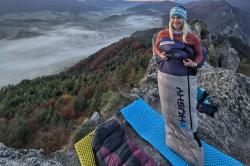 Husky Dopy blue/grey Péřový zimní spacák