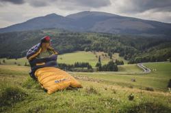 Husky Drafy blue/orange péřový zimní spacák