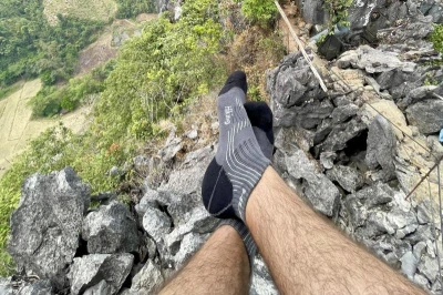Husky Hiking šedo/modré ponožky