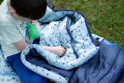 Husky Kids Magic blue/mustard syntetický třísezónní dětský spacák