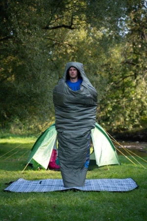 Husky Ruby dark green syntetický třísezónní spacák