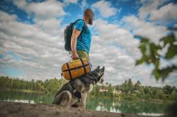 Husky Enjoy long blue/orange syntetický zimní spacák