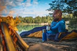 Husky Enjoy long blue/orange syntetický zimní spacák