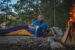 Husky Enjoy long blue/orange syntetický zimní spacák