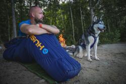 Husky Enjoy long blue/orange syntetický zimní spacák